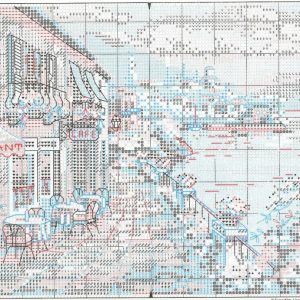 Схема вышивки Кафе на берегу (Dimensions)