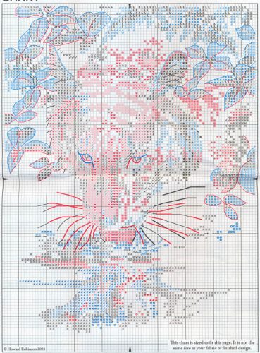 Схема вышивки Отражение тигра (Dimensions)