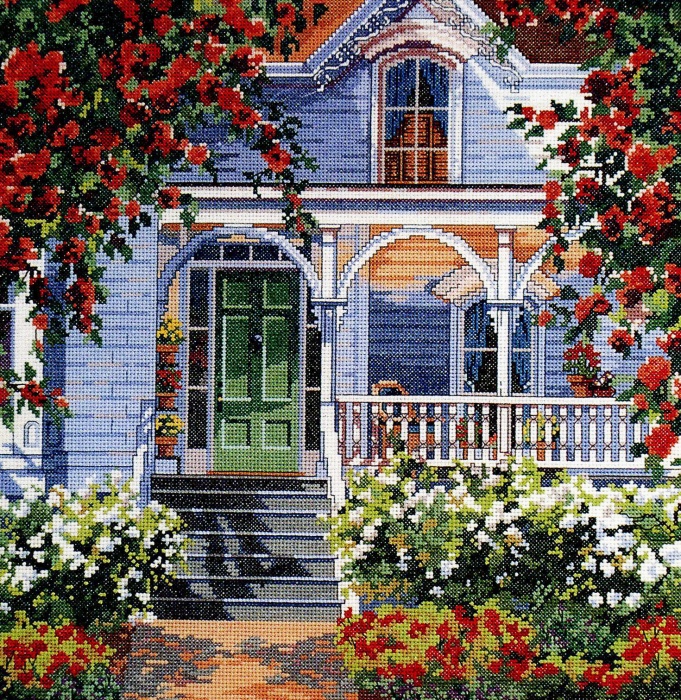 Вышивка Red Rose Cottage (Bucilla)