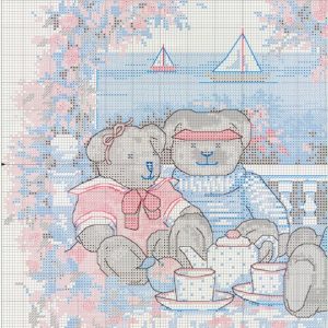 Схема вышивки Teddy Teatime (Dimensions)